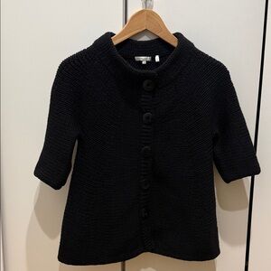 Vince Wool 3/4 sleeve Black Knit Button up. Sweater